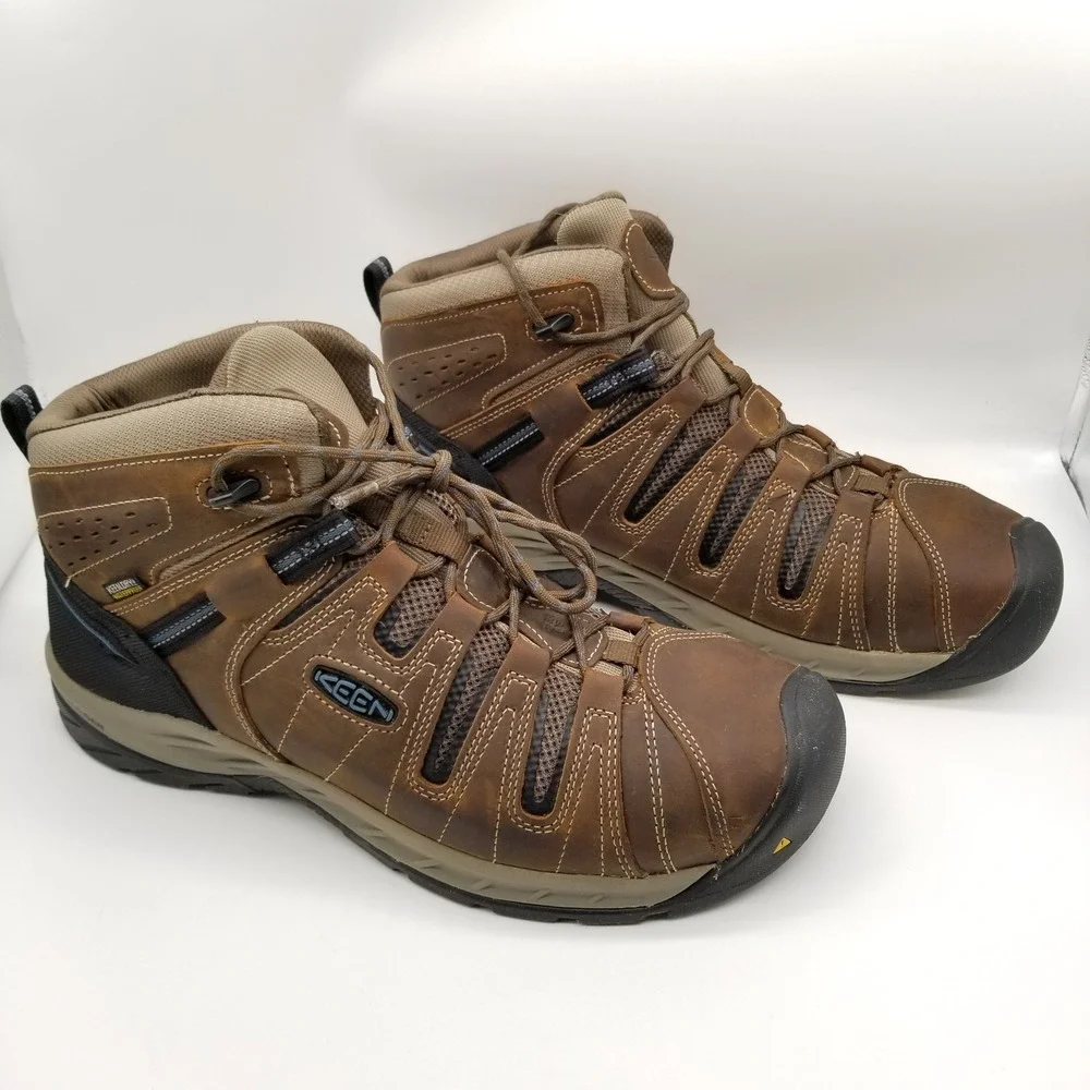 KEEN Utility‎ Men's Flint II Steel Toe Boots Sz 15 D Brown Mid Lace Up Combat